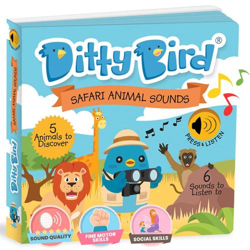 Ditty Bird Wild Animals Sound Book For Babies | Animal Book For Toddlers 1-3 | Interactive Learning Toy | Books With Sound | 1 Year Old Christmas Gift