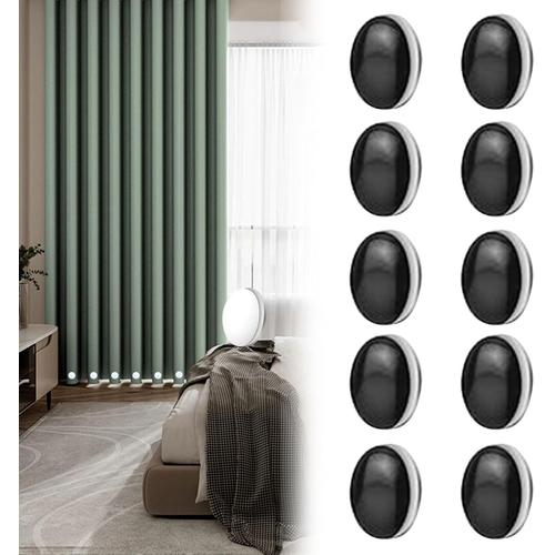 Poids Rond, Poids De Rideau, Aimants De Rideau De Douche, Poids De Draperie Magnétique, Poids De Rideau De Douche, Aimants De Rideau De Douche, Pour Rideaux, Nappes, Rideaux De Douche 10pcs (Noir)