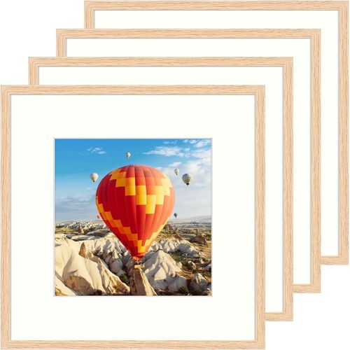 12x12 chêne cadre en bois massif, cadre en différentes couleurs pour la sélection de photos ou d'images, 30x30 cm, 4 cadres en chêne