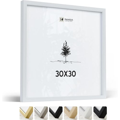 1x Cadre Photo 30x30 cm en Bois Blanc | Cadre 30x30 cm | Cadre à Documents 30x30 | Verre Acrylique Incassable Excellente Qualité Durable | Décoration Murale 30x30