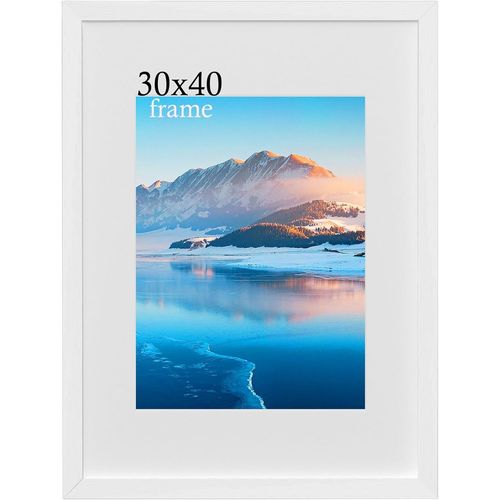 Cadre 30 x 40 cm en bois blanc, cadre photo 12 x16 pouces, cadre photo 30x40 cm avec Perspex, cadre poster 30x40 cm à fixer au mur, cadre photo pour impression, décoration de la chambre et du salon