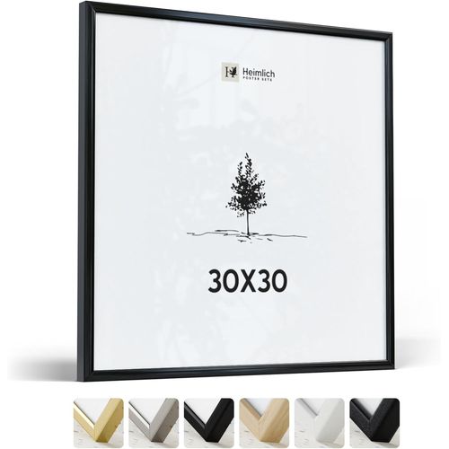 1x Cadre Photo 30x30 cm en Aluminium Noir | Cadre 30x30 cm | Cadre à Documents 30x30 | Verre Acrylique Incassable Excellente Qualité Durable | Décoration Murale 30x30