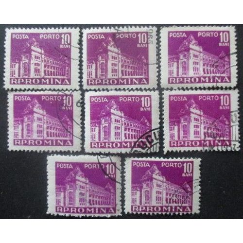Roumanie Taxe N°123 X 8 Partie Gauche Oblitéré
