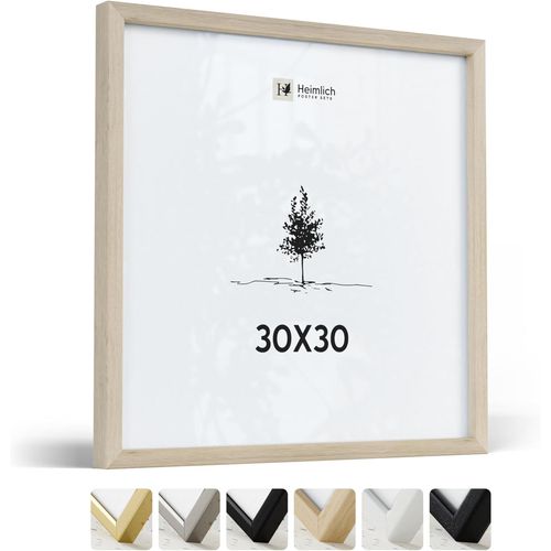1x Cadre Photo 30x30 cm en Chêne massif Bois | Cadre 30x30 cm | Cadre à Documents 30x30 | Verre Acrylique Incassable Excellente Qualité Durable | Décoration Murale 30x30