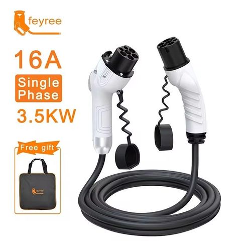 Fey123-Câble De Charge Ev Pour Véhicule Électrique,Prise Gb/T,Côté Voiture À Type 2,Prise Mâle,16a,3,5 Kw,32a,7kw,Monophasé,11kw,22kw,Triphasé - Type 3.5kw 16a 1phase