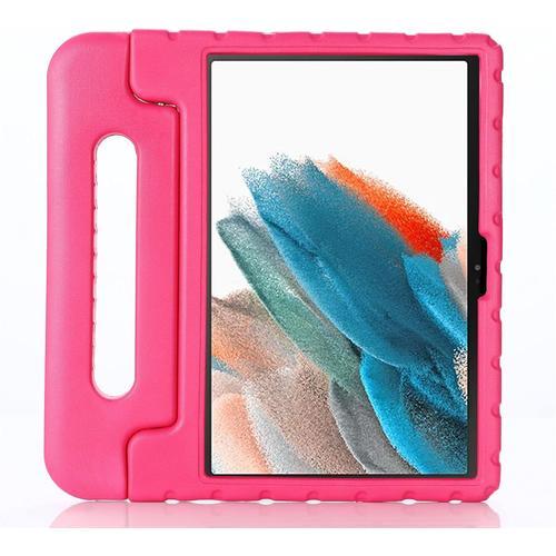 Coque Samsung Galaxy Tab A8 10.5 X200 X205 X207 Rigide Étui Antichoc Pour Enfants Avec Kickstand,Léger De Protection Étui Pour Samsung Galaxy Tab A8 10.5 X200 X205 X207 (Rose Rouge)(Q764)