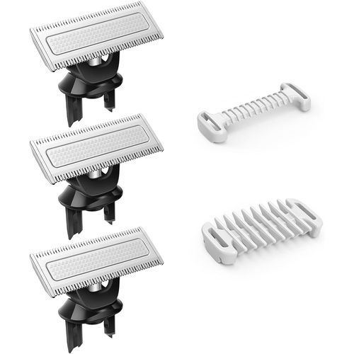 Lames pour O Blade Rasoir Rechange es Lames de Phiilipps OBlade,3 Lames avec Sabots Protecteur de peau intime et peigne corporel de 3 mm,Durables pour la Coupe Les Bords et le Rasag(Q152)
