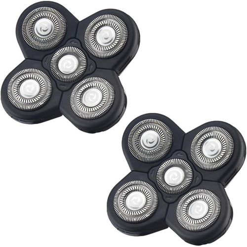 Lames de Rechange Pour Rasoir à 5 Têtes,2 pcs Faciles à Installer Lames Rasoir électriques De Rechange,Tête Rasoir Pour Tondeuse Barbe Flottante,Double Anneau Lame Rasage Remplacement(Q205)