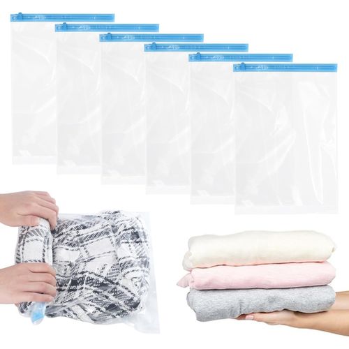 10 Pièces Sac Rangement sous Vide,Sac sous Vide Voyage,Sac de Compression Voyage,60x40cm Housse de Rangement s Enroulables pour Valises Vêtements,Pas Besoin de Pompe(Q555)