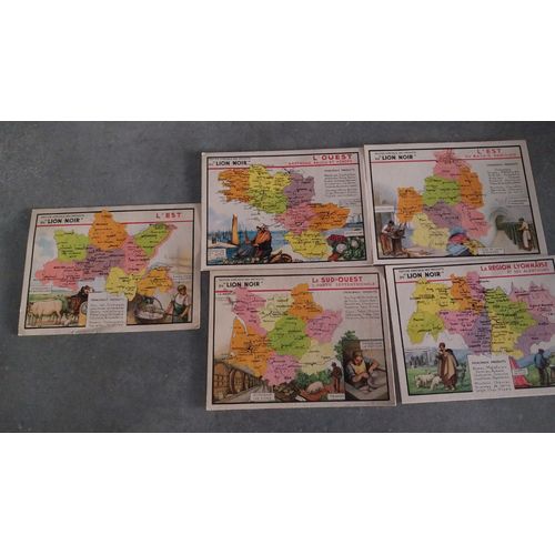Lot De 5 Chromos Ancien Editions Speciale Du Lion Noir