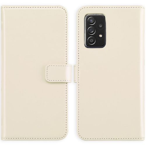 Selencia Étui De Téléphone Portefeuille En Cuir Véritable Samsung Galaxy A52 (4g/ 5g) Greige