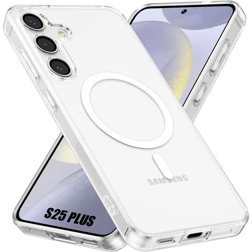 Coque Silicone Pour Samsung Galaxy S25 Plus (Galaxy S25+), Avec Anneau Magnétique Protection Transparente - E.F.Connection
