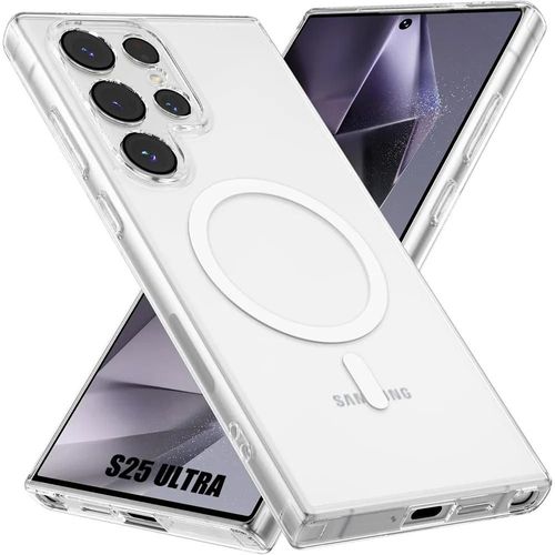 Coque Pour Samsung Galaxy S25 Ultra, Avec Cercle Magnétique Antichoc Protection Transparente - E.F.Connection