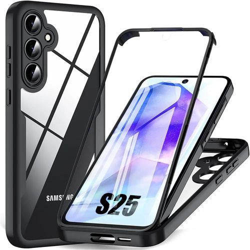 Coque Pour Samsung Galaxy S25 - Noir Rigide Anti-Rayure Protection 360 Degré Intégrale Solide - E.F.Connection
