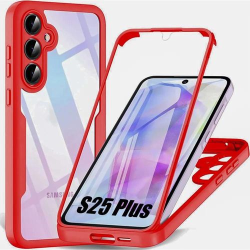 Coque Pour Samsung Galaxy S25 Plus (Galaxy S25+) Protection Intégrale Avant Tpu Souple Et Arrière Pc Rigide- Rouge - E.F.Connection