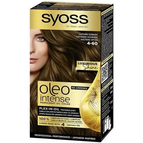 Syoss Oleo Intense Tinte Sin Amoniaco Luxurious Shine 4-60-Castaño Dorado 5 Piezas Unisex 