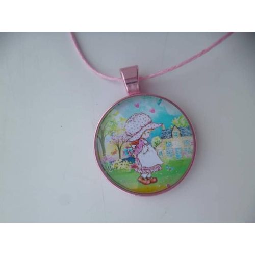 Collier Rose Acier Cabochon 25mm Sarah Kay