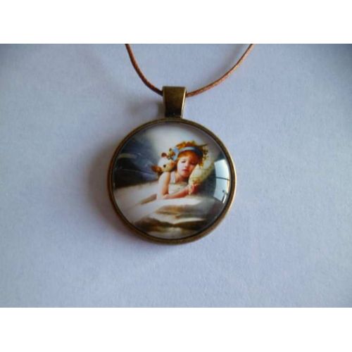 Collier Bronze Cabochon 2,5cm