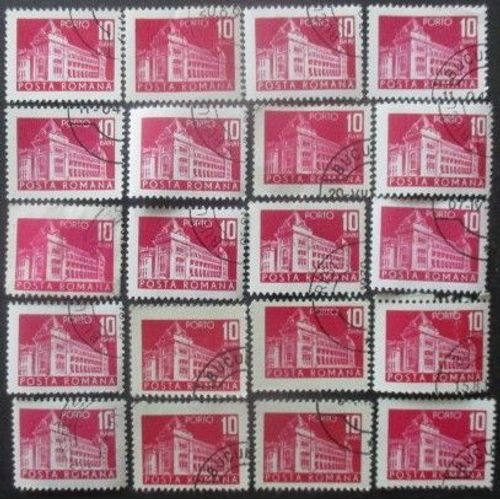 Roumanie Taxe N°129 X 20 Partie Gauche Oblitéré