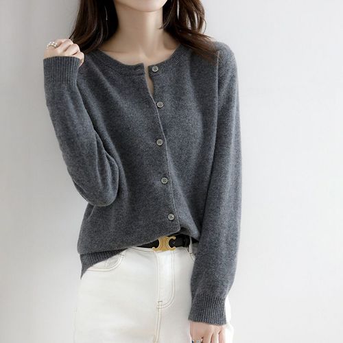 Pull Cardigans À Simple Boutonnage Pour Femmes,Tricots Coréens,Col Rond,Manches Longues,Décontracté,Chaud,Automne,Hiver,Mode Mince,2023