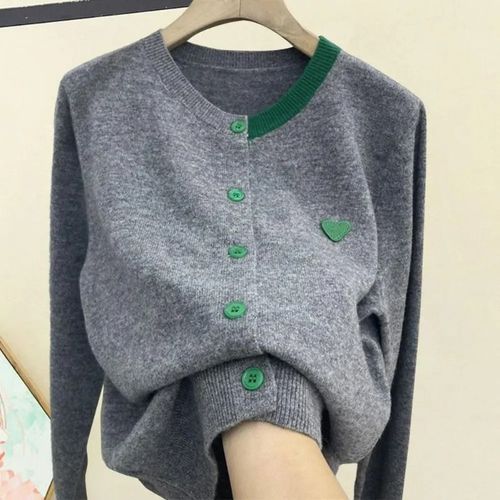 Cardigan En Tricot À Boutonnage Simple Pour Femme,Col Rond,Élastique Assressenti,Pull Chaud Anti-Boulochage,Manteau Pour Femme,Document,Automne,Hiver