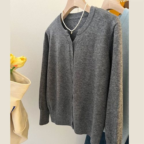Pull Court En Cachemire Pour Femme,Tricot Fin,Sourire,Col Rond,Chaud,Coréen,Décontracté,Haut Femme,Nouvelle Mode