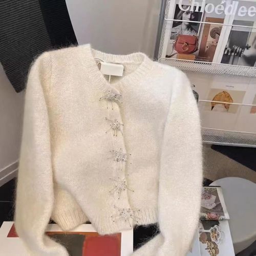Cardigan En Mohair À Manches Longues Pour Femmes,Pull Vintage Coréen,Pull Mori Girl,Tricot Solide,Document,Années 2000,Automne,Hiver
