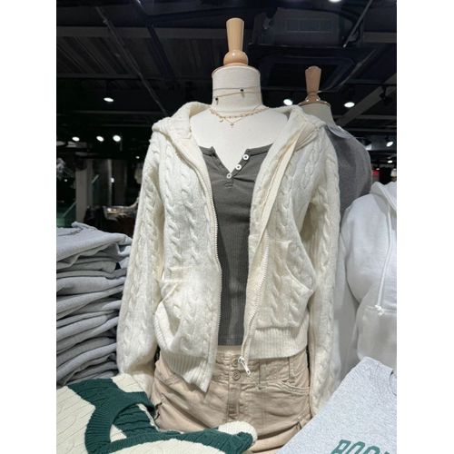 Cardigan À Fleurs Torsadées Pour Femme,Pull À Manches Sulf,Capuche,Fermeture Éclair,Manteau Court,Streetwear,Mode Y2k Y-Automne