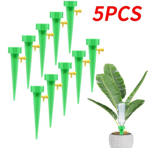 Analyste d'arrosage automatique pour plantes d'intérieur,dispositif d'irrigation goutte à goutte,abreuvoirs automatiques,gadgets de jardin créatifs,10 pièces,5 pièces - Type Green-5Pcs