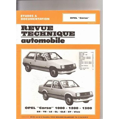 Revue Technique Automobile Opel "Corsa"  N° 000