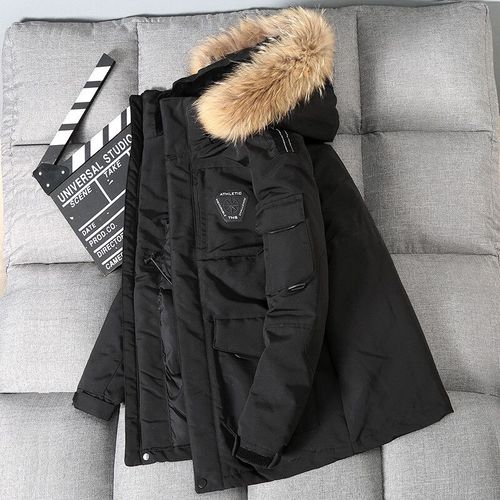 Doudounes À Grand Col En Fourrure Véritable Pour Hommes,Parka Chaude,Pardessus De Neige Épais,Canard Blanc,Combinaison Décontractée,Hiver,-30,Louvain