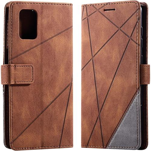 Coque Pour Samsung Galaxy A71, Rabat Portefeuille De Protection Cuir Pu Etui, Slim Silicone Tpu Bumper Magnétique Housse, Flip Porte Cartes Avec Fonction Support Cover Antichoc Cas[Coq314966]