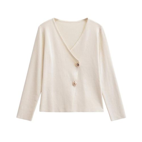 Traf-Cardigan Chaud À Col En V Pour Femmes,Pull Mince Chic,Pull De Rue Élégant,Mode Jeune,Automne,2024