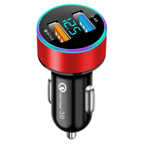 Chargeur De Voiture Led Pour Iphone,Xiaomi,Redmi,Voltmètre,Allume-Cigare Laguna,Charge Rapide,Usb,Qc 3.0,Touriste,5v,Graphite A - Type Red