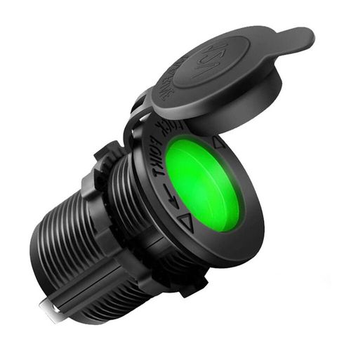 Prise Allume-Cigare Étanche 12v,Pour Voiture,Bateau,Moto,Tracteur,Prise De Courant,Accessoires De Voiture - Type Green Light