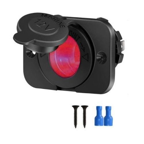 Prise Allume-Cigare 12v,Étanche,Pour Voiture,Bateau,Moto,Tracteur,Accessoires De Voiture - Type Red Led