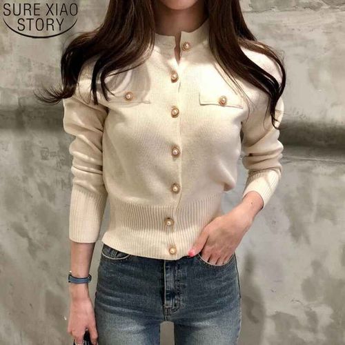 Cardigans À Manches Longues Pour Femmes,Manteau Court Décontracté,Simple Boutonnage,Mince,Chic,Mode Coréenne,Automne,2024