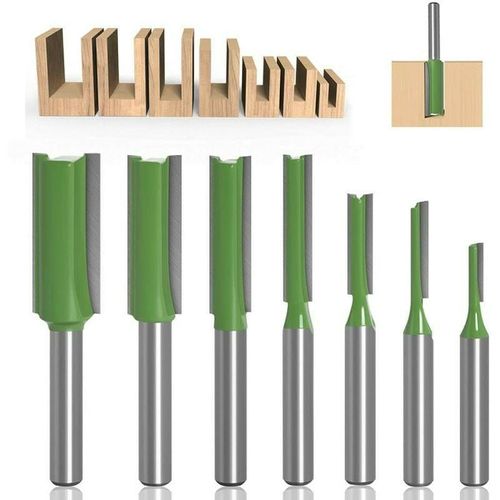 7 fraises droites de 6 mm, fraises droites, ensemble de griffes droites carburateur, fraises en bois, outils de travail du bois