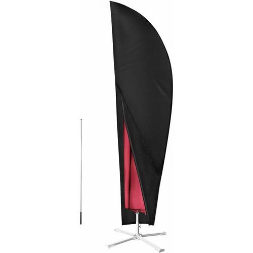Housse De Parasol Déportée, Anti-Uv / Anti-Vent / Imperméable Tissu Oxford 420d Housse De Protection Pour Parasol À Mât Déporté (280 X 30/81/46cm) - Noir