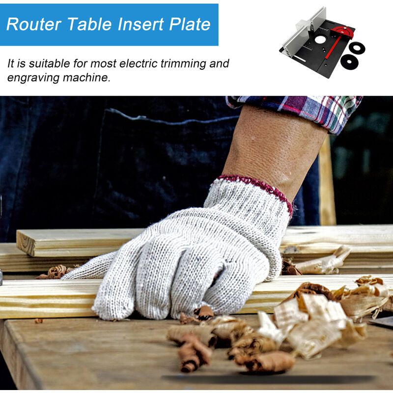 Lot de 3 plaques d'insertion de table de toupie en alliage d... - 3