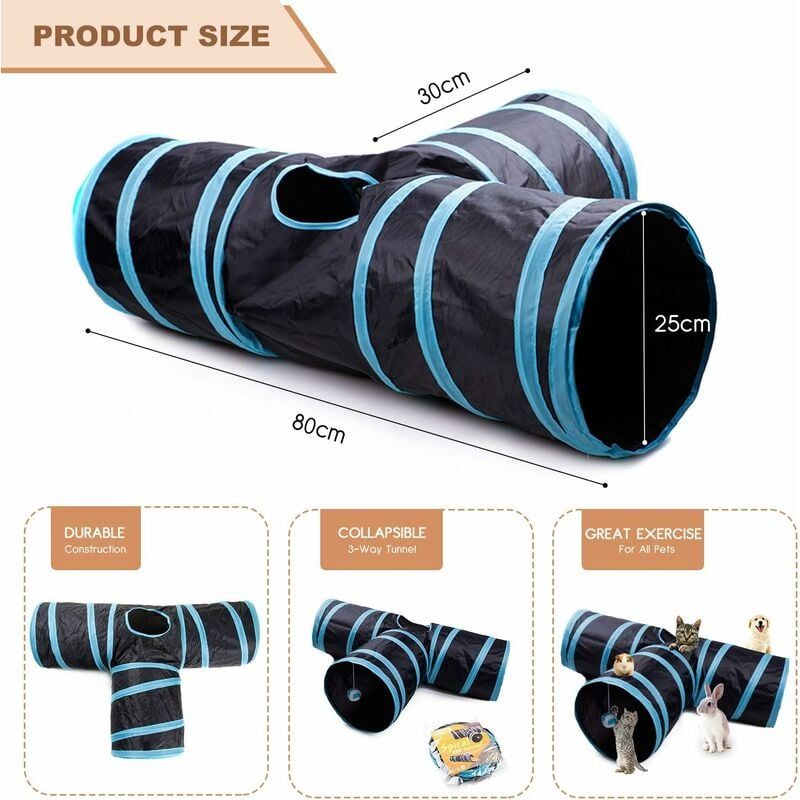 Tunnel Chat Jeu Chat, Tunnel Lapin Pet Tunnel 3 Way Crinkle ... - 4