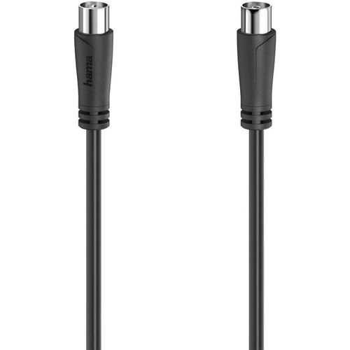 Câble d'Antenne TV (Cable Coaxial TV,Mâle-Femelle,1.5m,75 Ohm,double blindage 90db,Cable Coaxial Satellite,Connexion du Téléviseur vers Fiche TV Murale ou vers Décodeur) Noir(Q212)