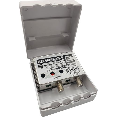 ASS30-UReg(5G)/1OUT - Amplificateur d'antenne TV avec filtre 5G,amplificateur d'antenne de poteau,1 entrée UHF,gain 30dB,amplificateur d'antenne 1 sortie,télé-alimentation 12 volts,fabriqué en(Q636)