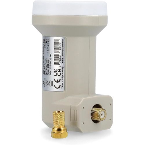 [ Test très bien *] LNB Triax TSI 100 doré simple avec technologie PLL,LNB numérique HD 4K pour 1 participant (récepteur satellite,téléviseur) pour antenne parabolique + 1 fiche F(Q893)
