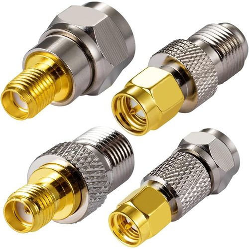 SMA Adaptateur Connecteur SMA vers Câble Coaxial Type F Adaptateur Droit Connexion 4 Kit Antenne FM Radio Dab Modems Réseau WiFi CATV TV (4 pcs)(Q928)