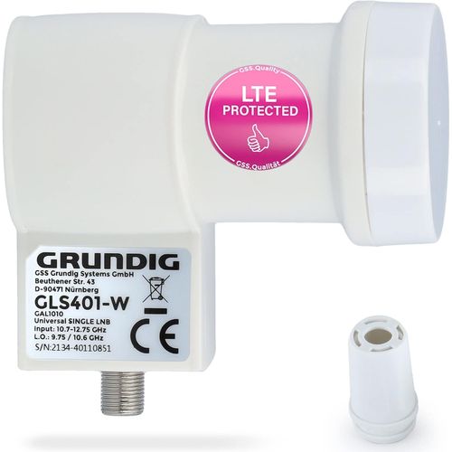 [Test très bien*] Single LNB blanc avec filtre LTE pour antenne satellite numérique pour 1 participant,récepteur & TV 1 compartiment satellite,satellite,Full HD,4K,protection contre les(Q912)