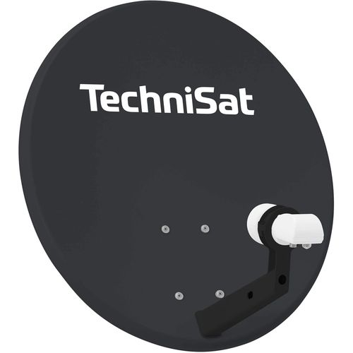 60 - Antenne parabolique pour 2 participants (Installation Satellite numérique de 60 cm,kit Complet Comprenant l'antenne avec Support de mât et LNB Twin Universel) Anthracite(Q294)