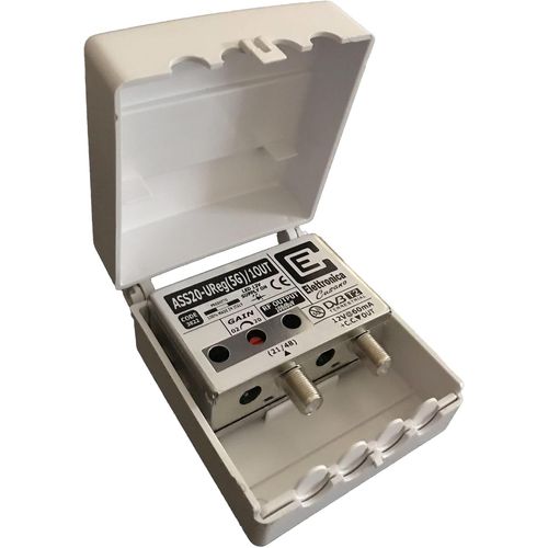 ASS20-UReg(5G)/1OUT - Amplificateur d'antenne TV avec Filtre 5G,amplificateur d'antenne de Poteau,1 entrée UHF,Gain 20dB,amplificateur d'antenne 1 Sortie,télé-Alimentation 12 Volts,fabriqué(Q1258)