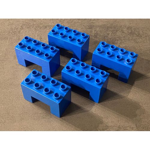 Lot de 5 LEGO DUPLO bleu brique coupée sur le bas 6394