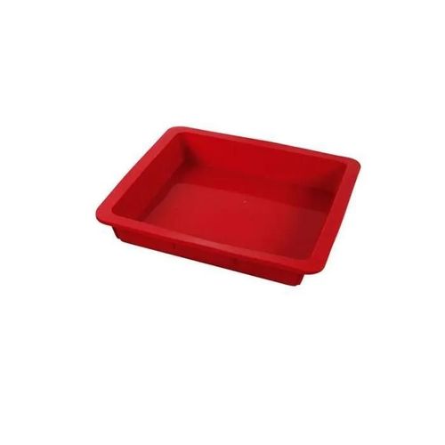 Moule En Silicone - Rouge - Carré 24,5 Cm - Compatible Congélateur - Lave-Vaisselle